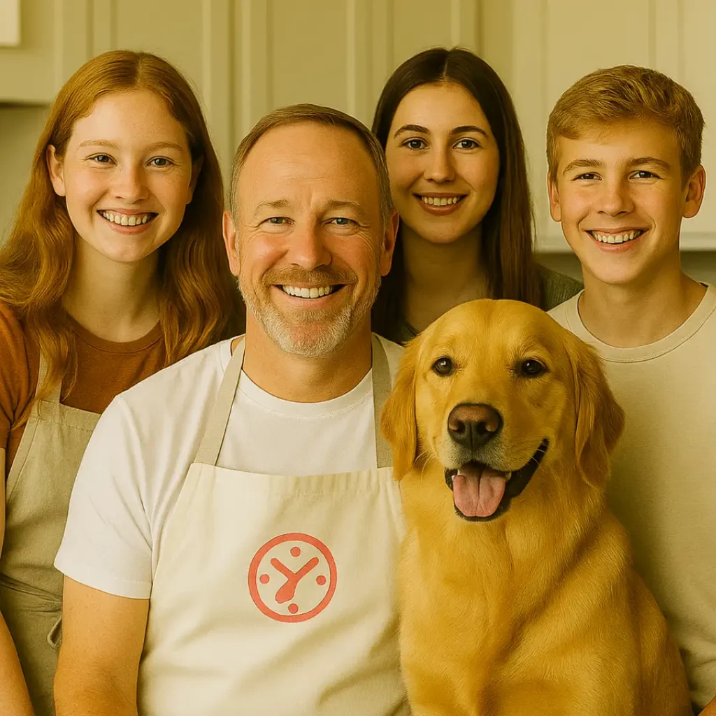 The Recipe Any Time family Steve, Elsie, Adalin, Jolly, and Max
