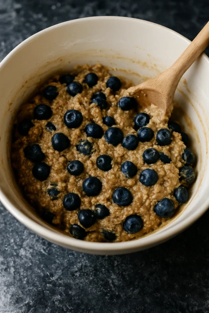 Unbaked Blueberry Pistachio Muffins in Muffin Tin