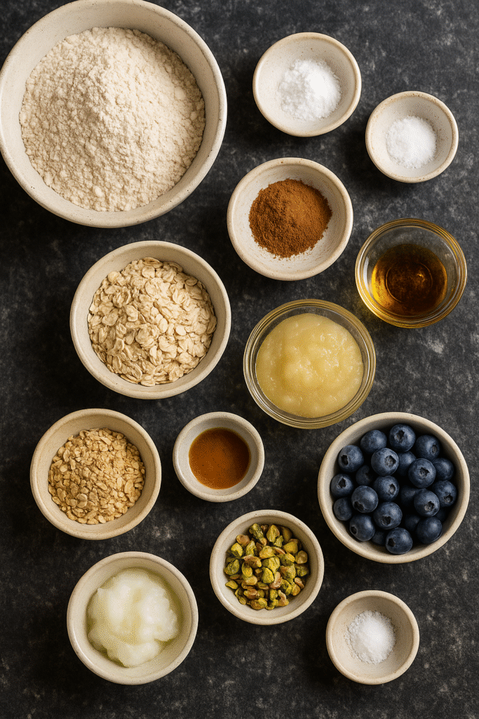 Blueberry Pistachio Muffins Recipe Ingredients