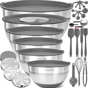 Mixing Bowls Used for Muffin Batter Preparation