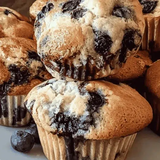Freshly baked Kodiak Pancake Mix Blueberry Muffins Recipes tacked on a white plate