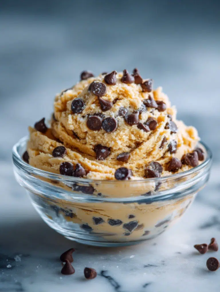 Edible cookie dough scoops, balls, and swirled into ice cream.