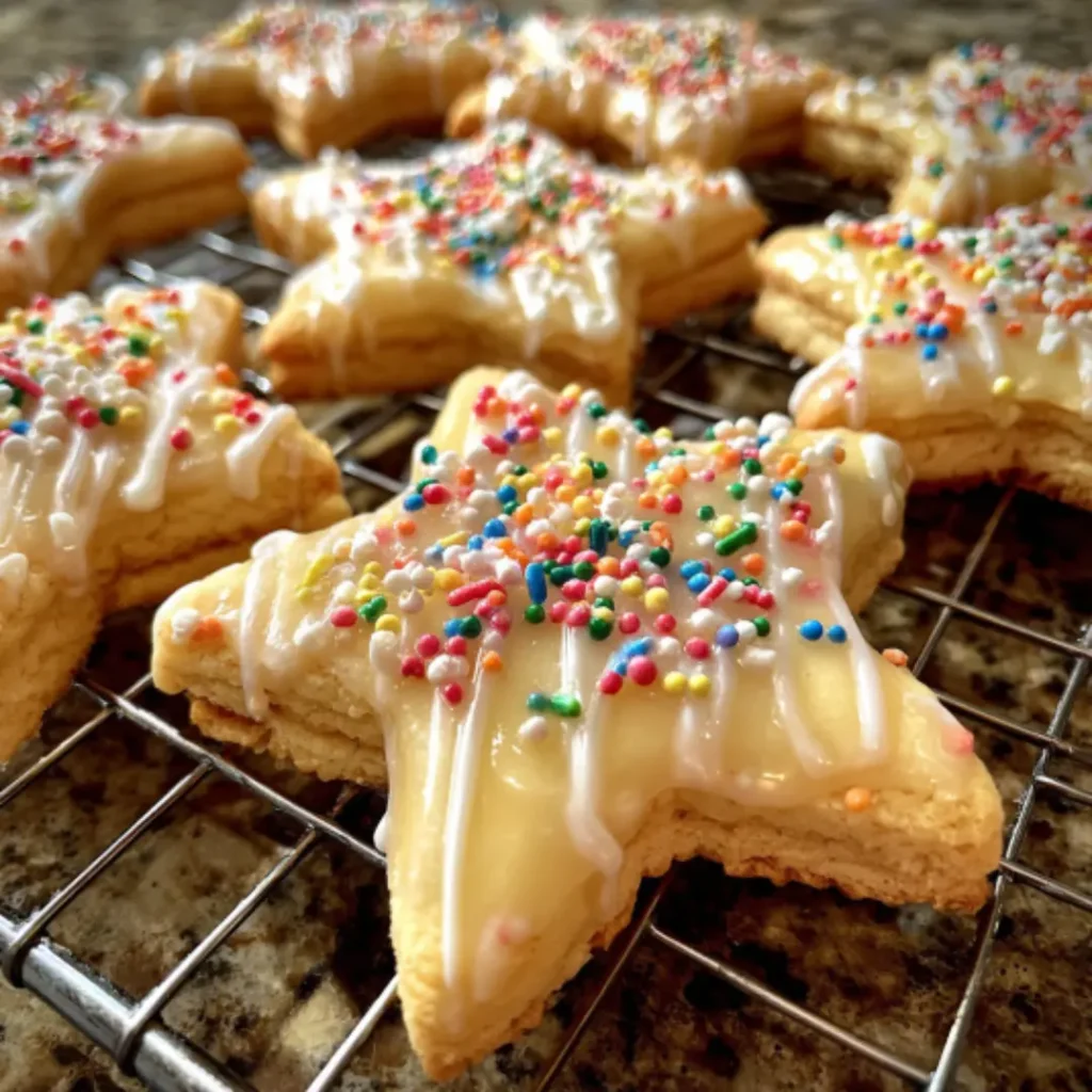 A serving of freshly baked cookies on a white plate placed on a gray kitchen countertop.