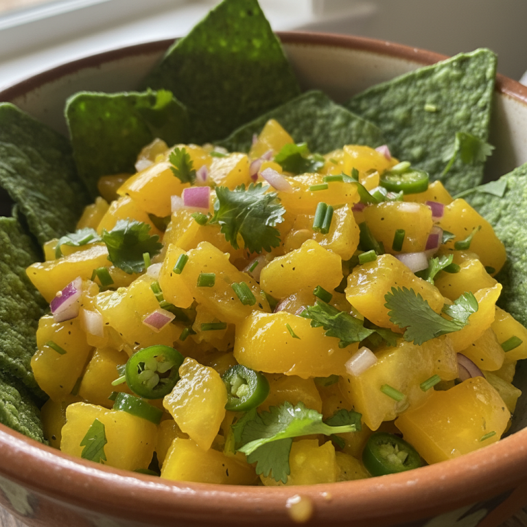 A vibrant platter of crispy, golden-green shamrock chips arranged with a creamy dipping sauce, perfect for St. Patrick's Day.