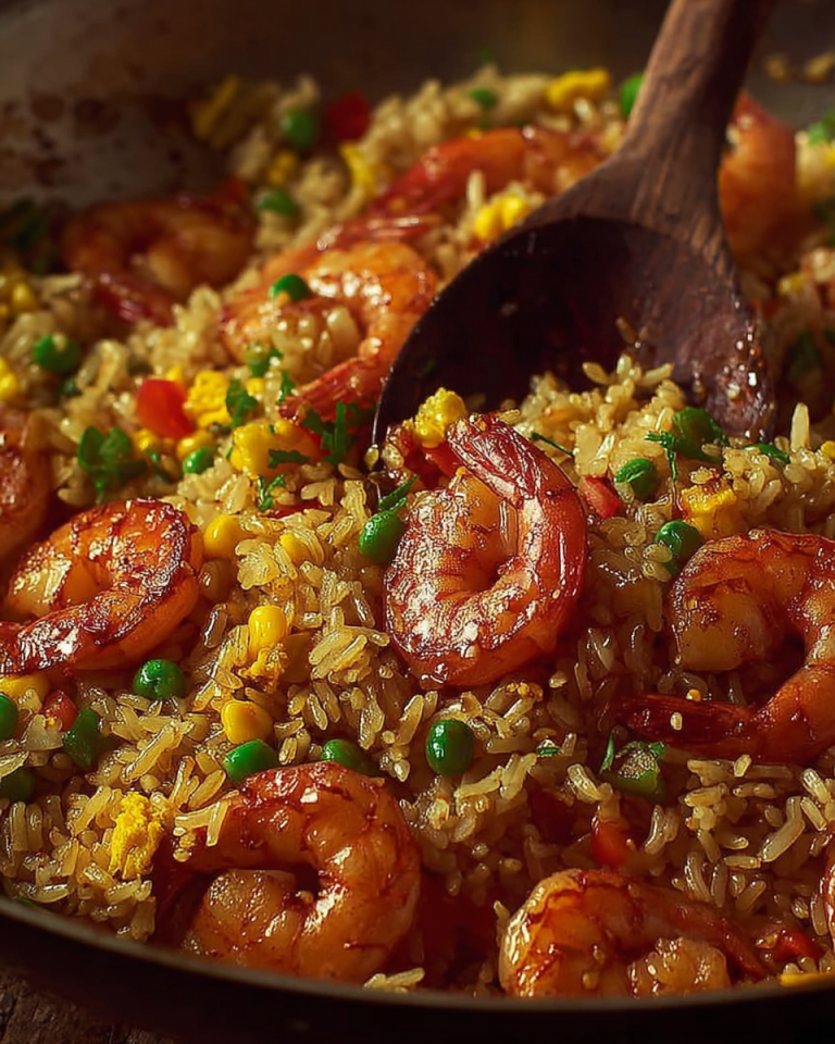 A vibrant bowl of bang bang fried rice, garnished with fresh cilantro and a drizzle of spicy mayo.