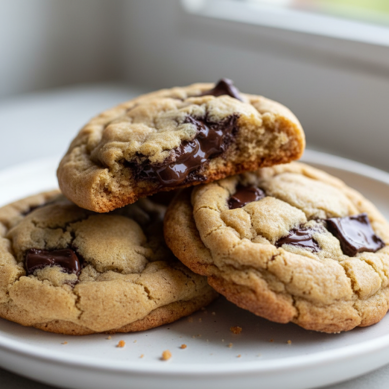 A stack of golden brown butter banana cookies, soft and chewy with a hint of cinnamon on a wire rack.