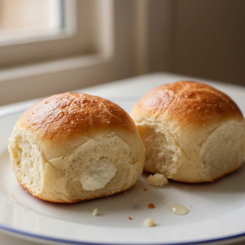 Golden brown cottage cheese stuffed rolls, perfectly baked and ready to serve, arranged on a rustic wooden board.