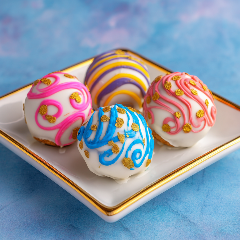 Delicious Easter egg Oreo balls, beautifully decorated with pastel drizzles, ready for a festive dessert.