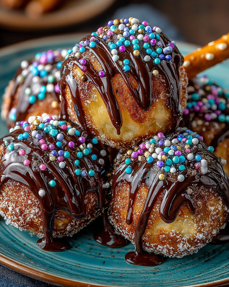 A vibrant plate of fluffy Easter Sprinkle Donut Holes, generously coated with colorful pastel sprinkles.