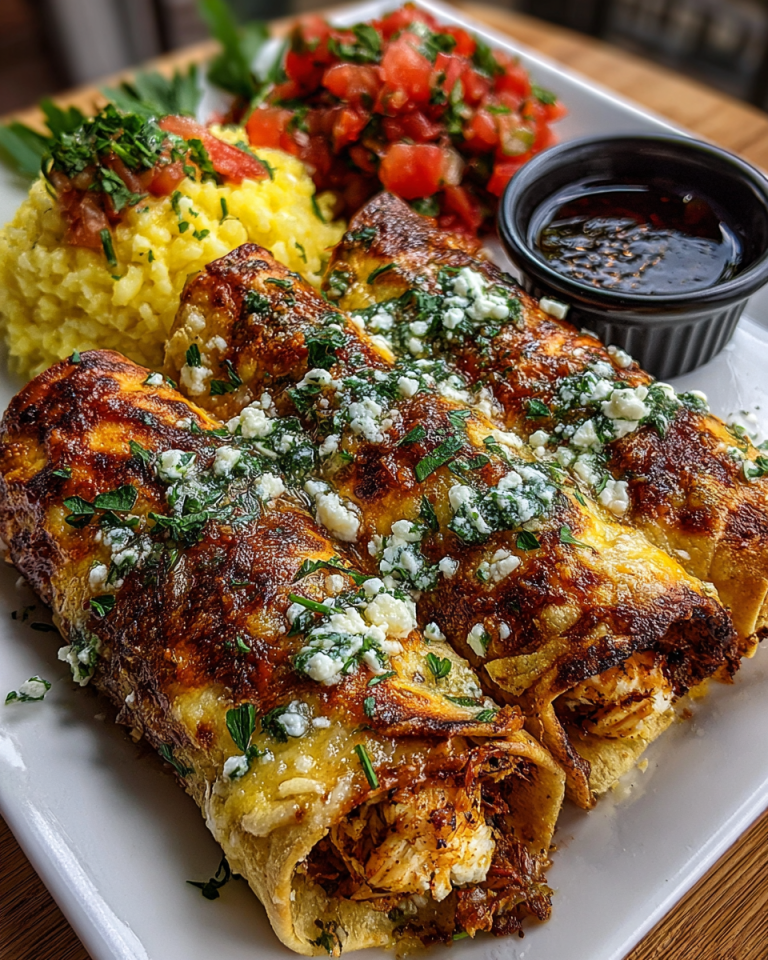 Crispy, golden homemade taquitos piled high on a plate, garnished with fresh cilantro and a dollop of crema.