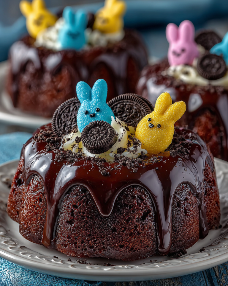 A plate of colorful mini Easter bundt cakes, individually decorated with pastel frosting and sprinkles, ready for a festive celebration.