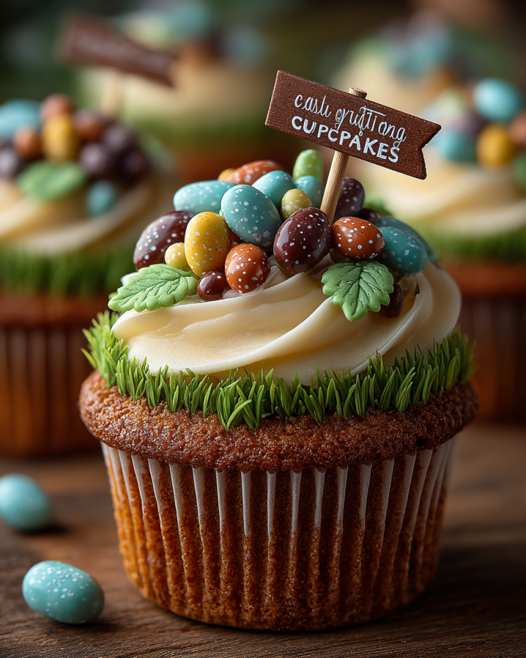 Delightful Spring Cupcakes decorated with pastel frosting and edible flowers, ready to be enjoyed.