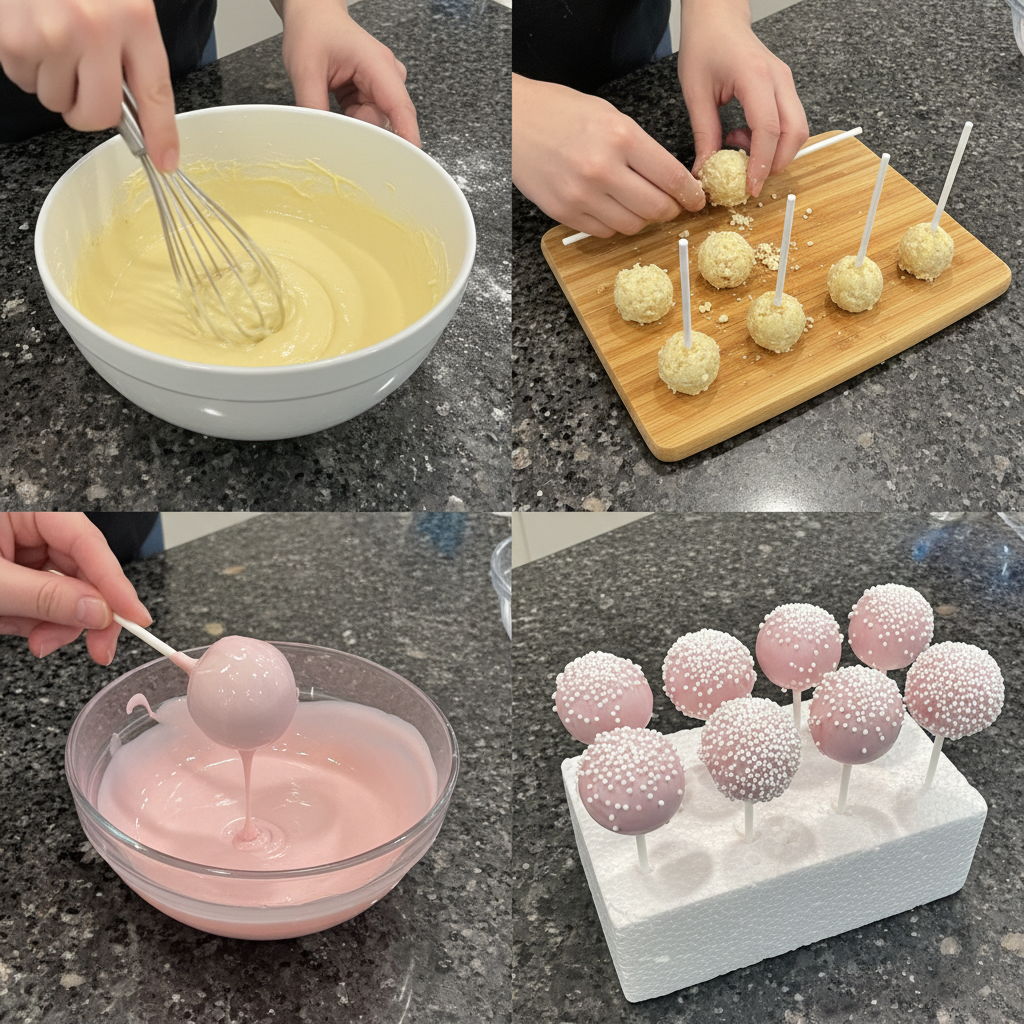 Hands rolling dough into small spheres, a crucial step in preparing Starbucks Cake Pops.