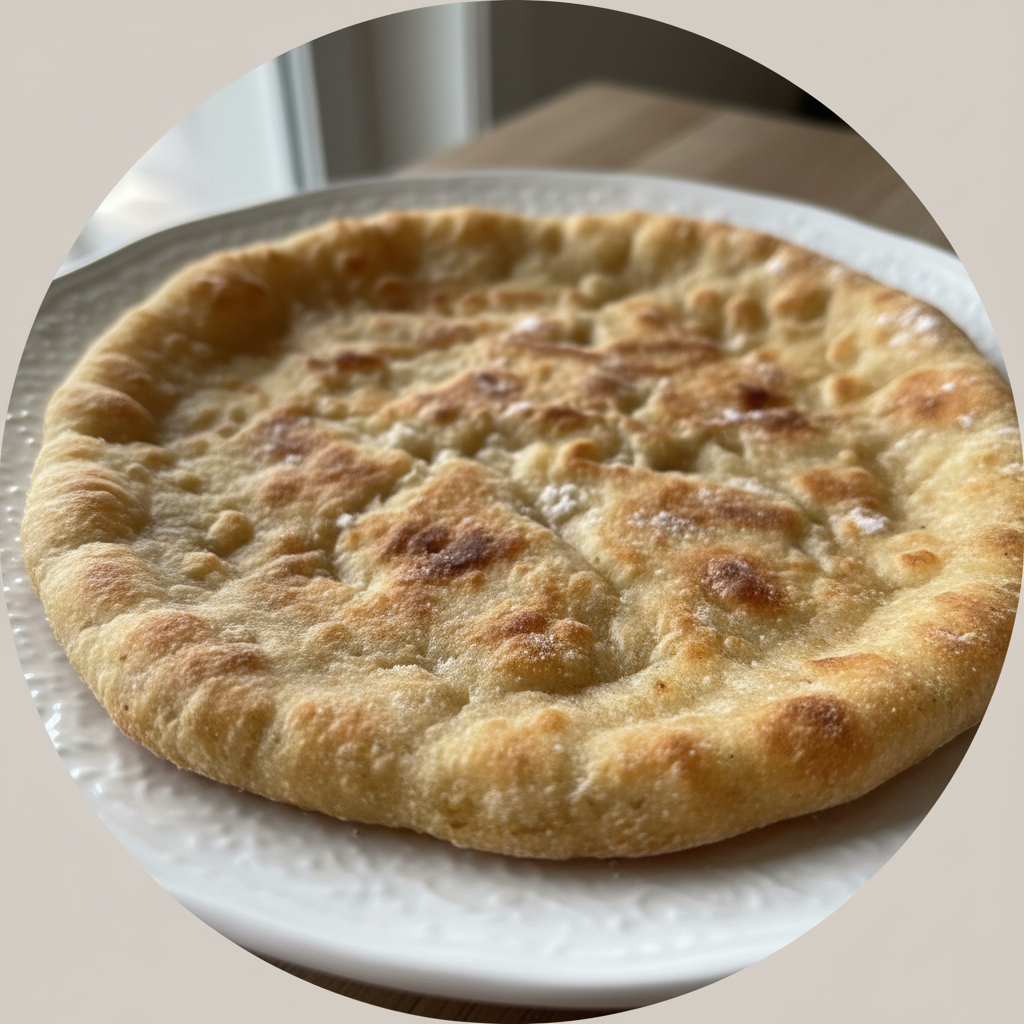 Golden brown flatbread, fresh from the oven, showcasing the simple beauty of this unleavened bread recipe.